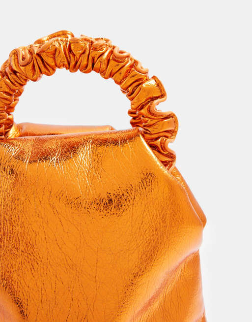 Orange clutch store bag topshop