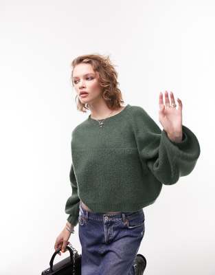 Pull Topshop Femme - Taille 10, Manches Courtes, Couleur Sarcelle - Occasion En Très Bon état