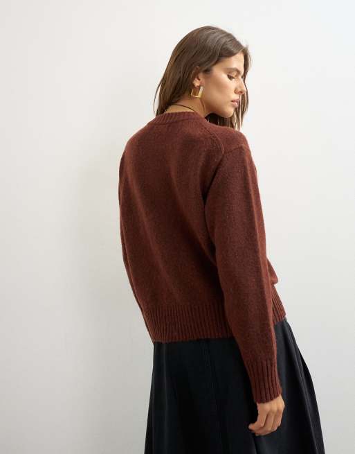 Topshop pull en maille à poche couleur cannelle, 4 de 4