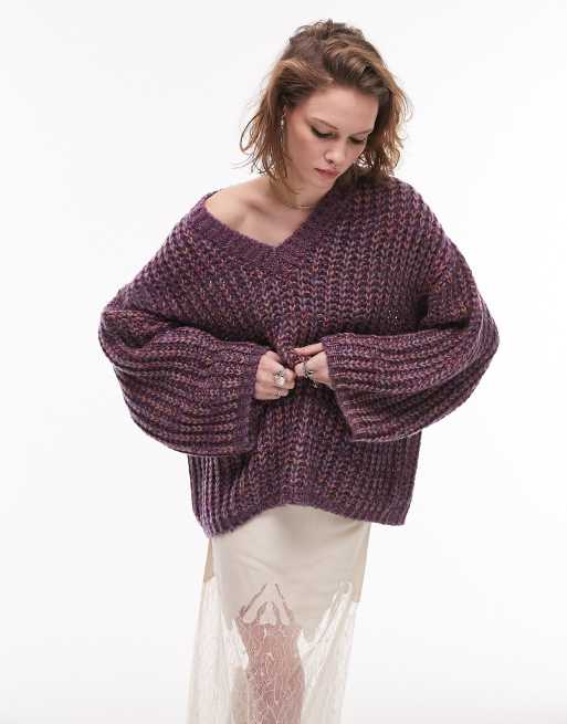 Topshop - Pull en maille teinte par sections - Multicolore