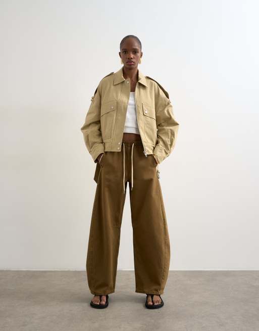 Topshop pull on barrel jean in cumin, 4 of 8
