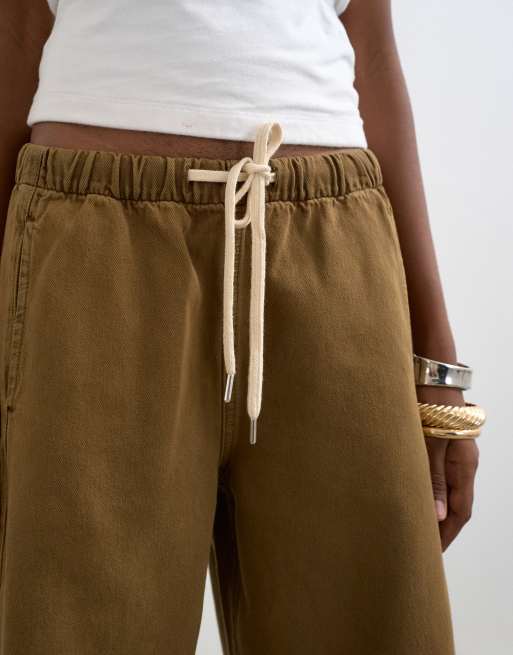Topshop pull on barrel jean in cumin, 5 of 8