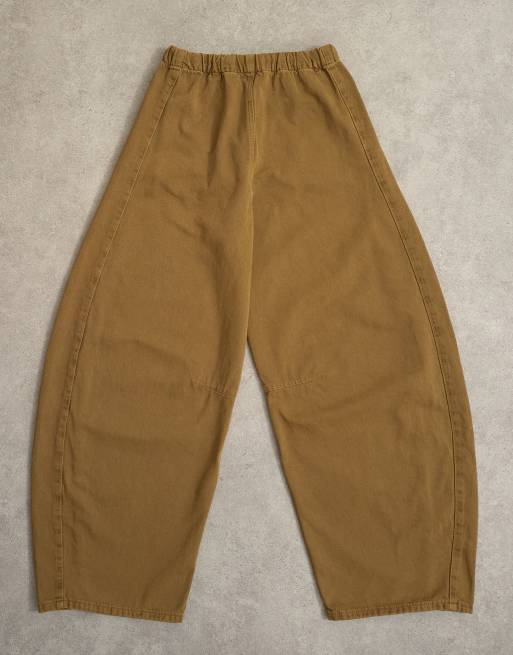 Topshop pull on barrel jean in cumin, 7 of 8
