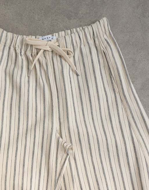 Topshop pull on barrel jean in ecru stripe, 8 of 8