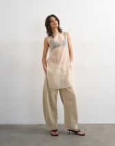 Topshop pull on barrel jean in oat