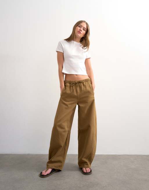 Topshop - Pull-On Barrel - Jeans bombati color cumino