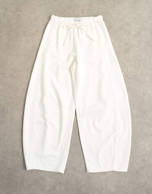 Topshop pull-on barrel jeans in bone, 6 of 8
