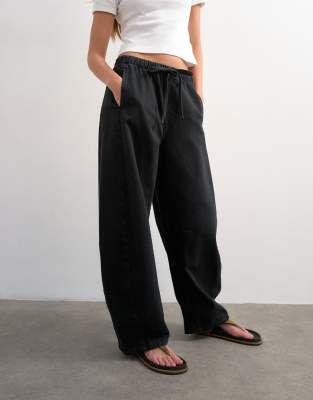 Topshop Pull-on Barrel Jeans In Multi