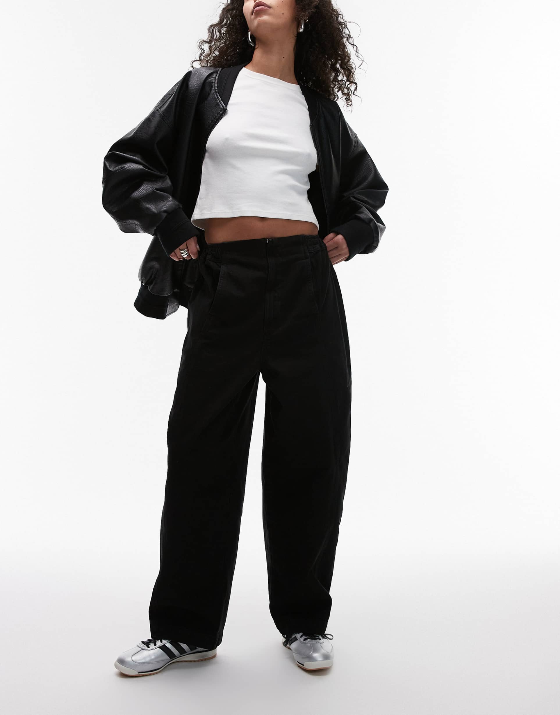 topshop pull on clean pant in black