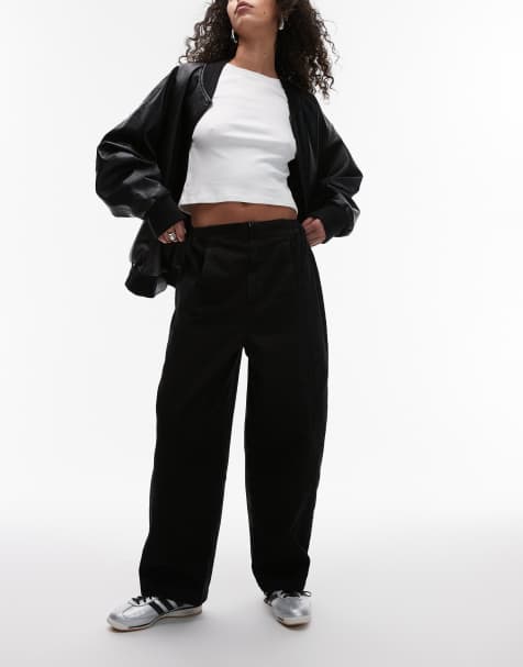 Topshop pull on clean pants in black - view 1