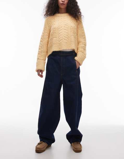 Topshop pull on jean in indigo - view 1