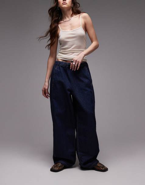 Topshop pull on jean in rinse indigo - view 1