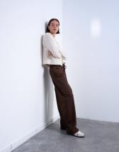 Topshop pull on jogger jean in chocolate brown