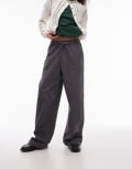 [Topshop] Topshop pull on tie waist pants in charcoal-Grey 6 charcoal