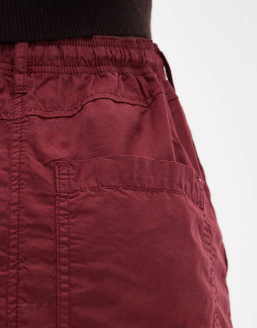 Topshop pull-on utility skirt in stone, 3 of 5