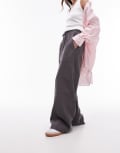 [Topshop] Topshop pull on wide leg pants in charcoal-Grey 4 CHARCOAL