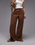 [Topshop] Topshop pull on wide leg pants in rust-Neutral 8 rust