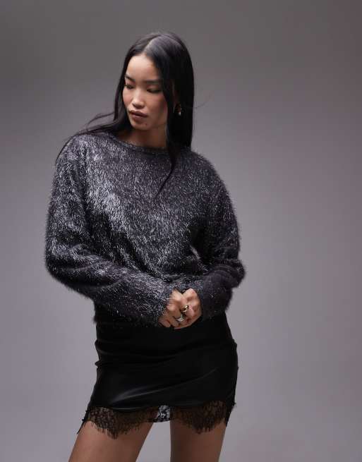 Topshop - Pull scintillant - Gris acier, 2 de 4