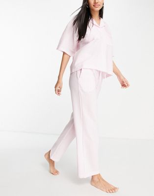 Topshop – Pyjamahose in rosa Vichykaromuster