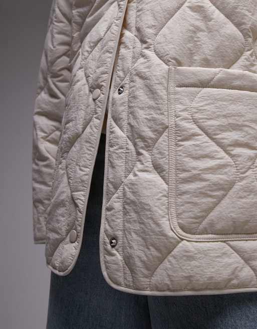 Topshop quilted chuck on liner jacket in stone | ASOS