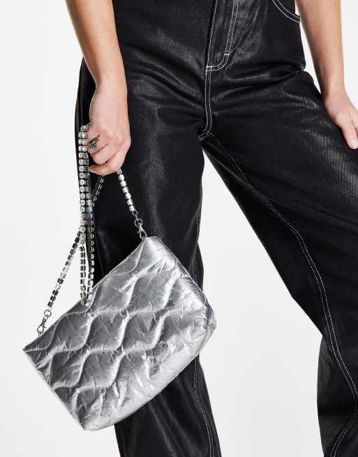 Silver store bag topshop