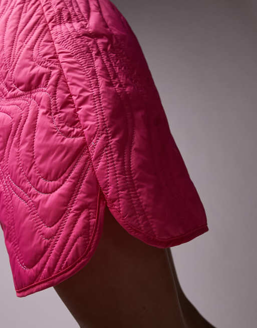 Hot pink shop quilted skirt