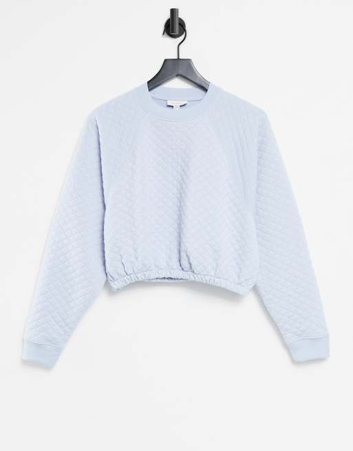 Topshop quilted sweatshirt in blue