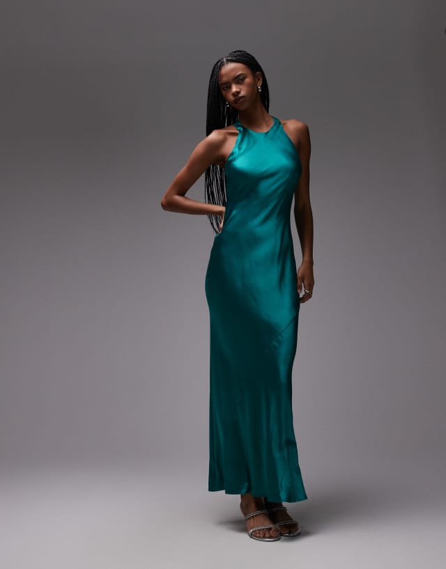 electric blue maxi dress Topshop - Racer Neck - Women - Viscose - 12 US Kim Kardashian Takes Marilyn Details Maxi dress with Women's Size:7 dress green