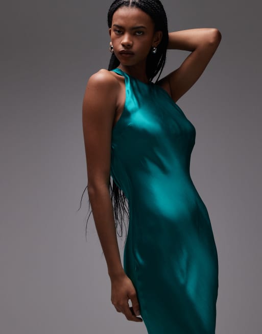 Topshop racer neck with dropped cowl back in electric blue, 4 of 4