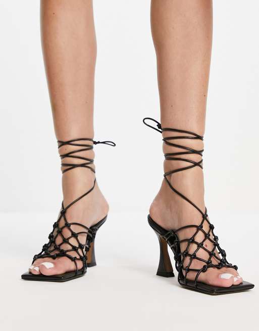 Caged hot sale heeled sandals