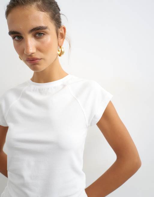 Topshop raglan T-shirt i hvid, 3 af 4