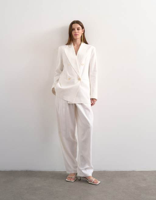 Topshop - Råhvid blazer i hørblanding, 2 af 4
