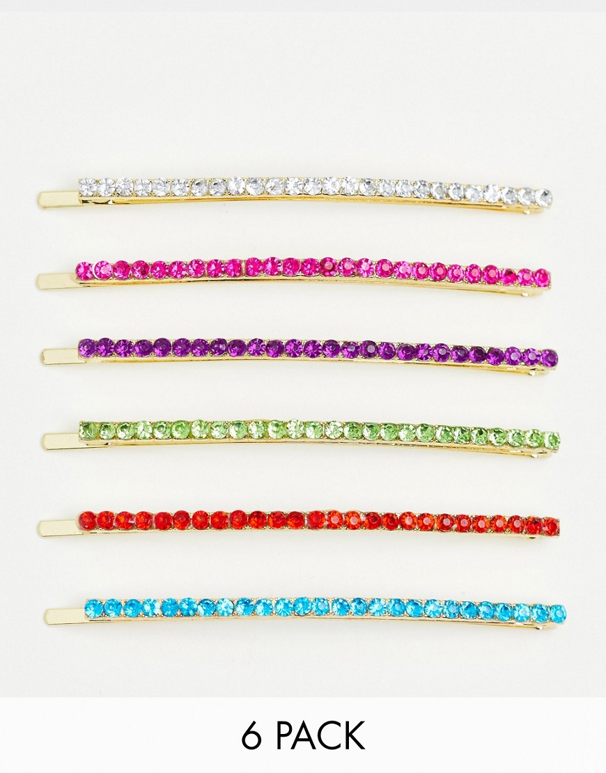 Topshop rainbow hair clips-Multi