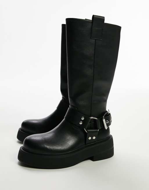 Topshop - Rambo - Bikerlaarzen met dikke zool in zwart, 2 van 4