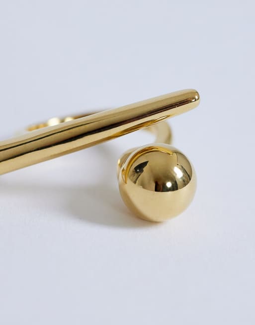 Topshop – Ramona – Wasserfester Ring in abstraktem Design aus Edelstahl in Goldoptik, 3 von 3