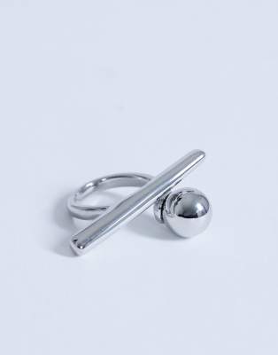 Ramona - Wasserfester Ring in abstraktem Design aus Edelstahl in Silberoptik Silber S