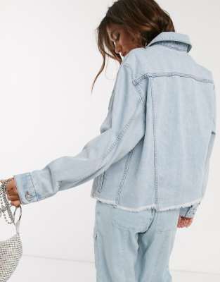 topshop raw hem denim jacket