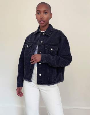 topshop raw hem denim jacket