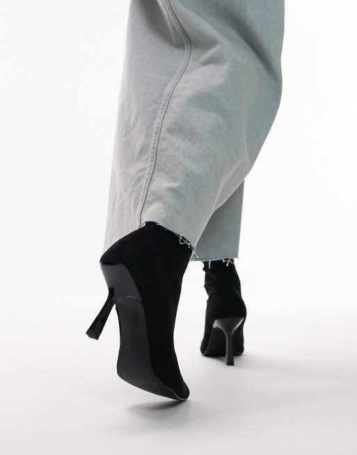 Topshop - Raya - Stivali al ginocchio a calza neri a punta, 2 di 4