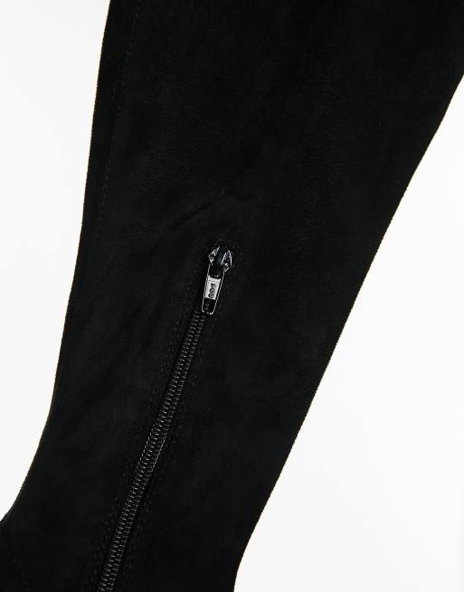 Topshop – Raya – Svarta knähöga boots med spetsig tå, 4 av 4