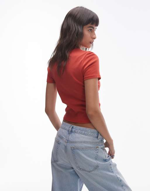 Topshop - Rød baby-T-shirt med 'Ciao'-grafik, 4 af 4