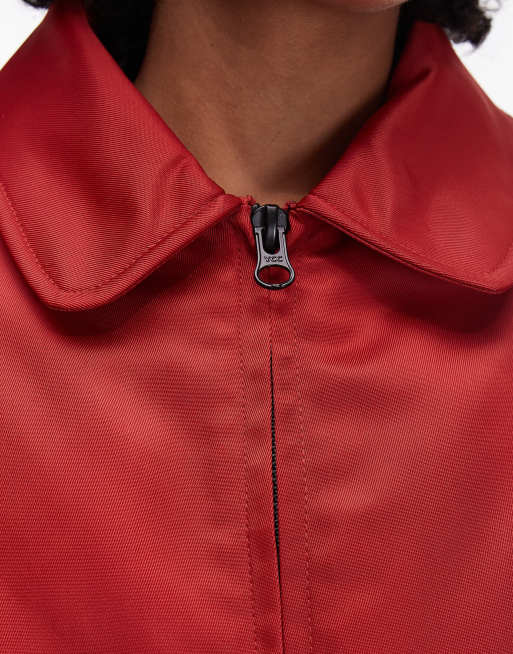 Topshop - Rød bomber-jakke i twill-nylon, 3 af 4