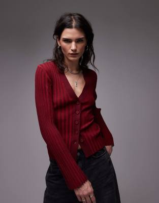 Topshop - Rød/bordeaux cardigan - view 1