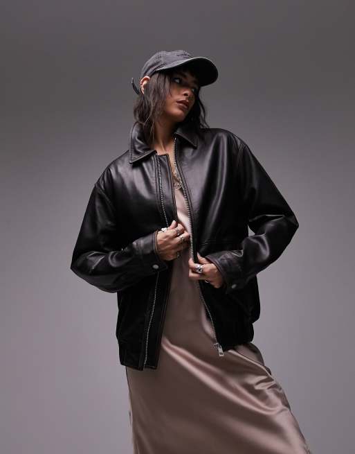 Topshop satin shop bomber jacket