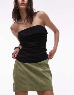 Topshop Real Suede Pelmet Mini Skirt