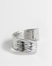 Topshop Rebecca waterproof hammered ring in silver