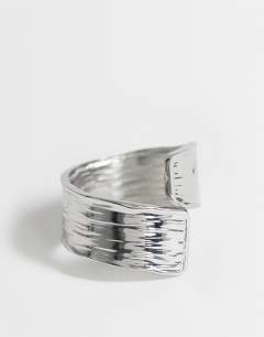 Rebecca waterproof hammered ring in silver
