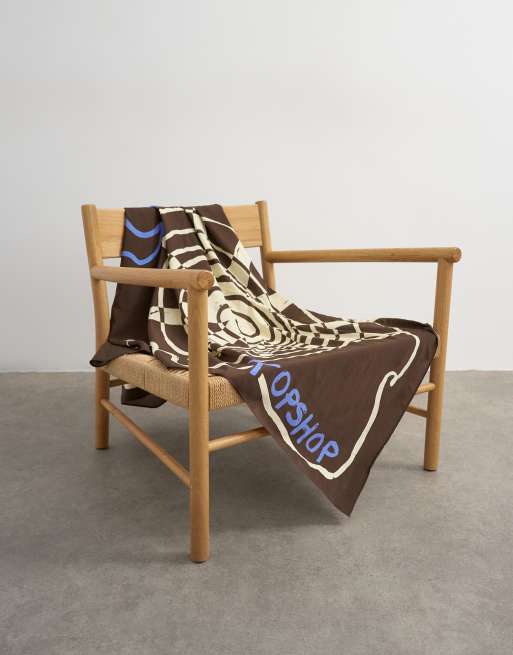 Topshop rectangle sarong in chocolate shell print, 2 of 4