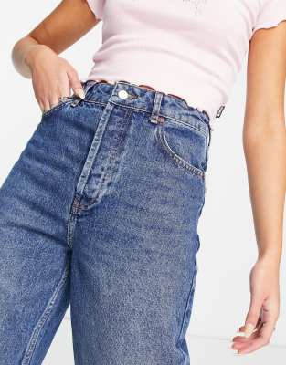 topshop mom jeans mid blue