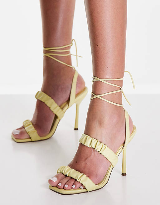  Heels/Topshop Reef high ruched sandal in yellow 